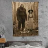 Unique Custom Sasquatch Fleece Throw Personalized Bigfoot Blanket