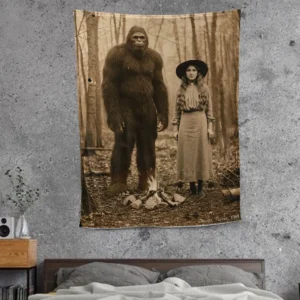 Unique Custom Sasquatch Fleece Throw Personalized Bigfoot Blanket