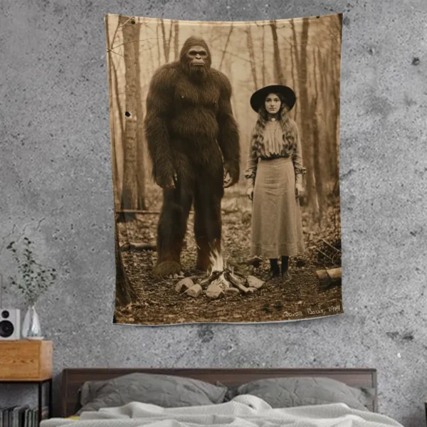 Unique Custom Sasquatch Fleece Throw Personalized Bigfoot Blanket