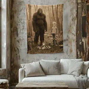 Unique Custom Sasquatch Fleece Throw Personalized Bigfoot Blanket