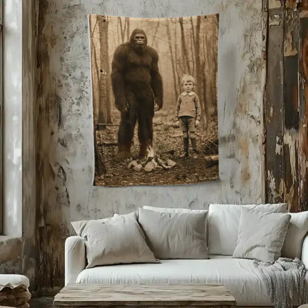 Unique Custom Sasquatch Fleece Throw Personalized Bigfoot Blanket