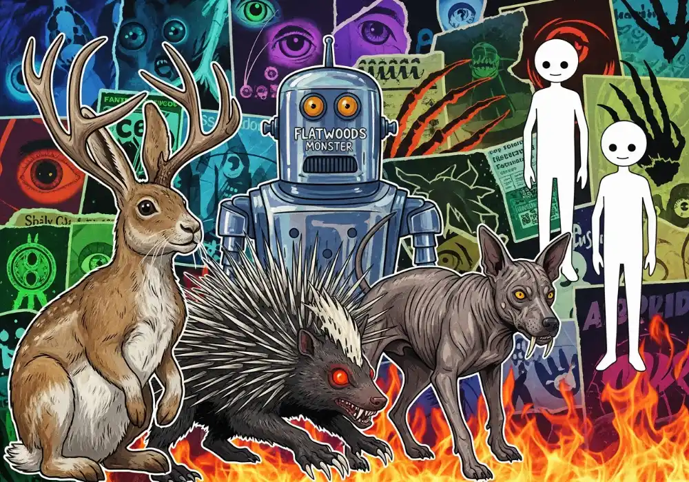 A Cryptozoologist's Field Guide: The A-Z of 50+ Legendary Cryptids 37 Bizarre cryptids collage modern art