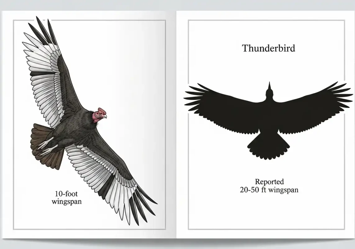 California Condor vs Thunderbird silhouette
