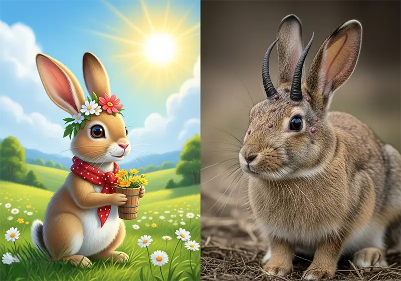 Jackalope: The Shocking True Story Behind America's Cutest Cryptid? 5 Dramatic comparison mythical Jackalope vs real rabbit Shope papilloma virus.