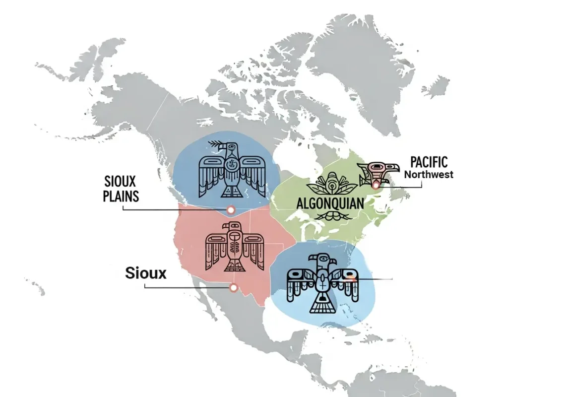 Native American Thunderbird cultural map
