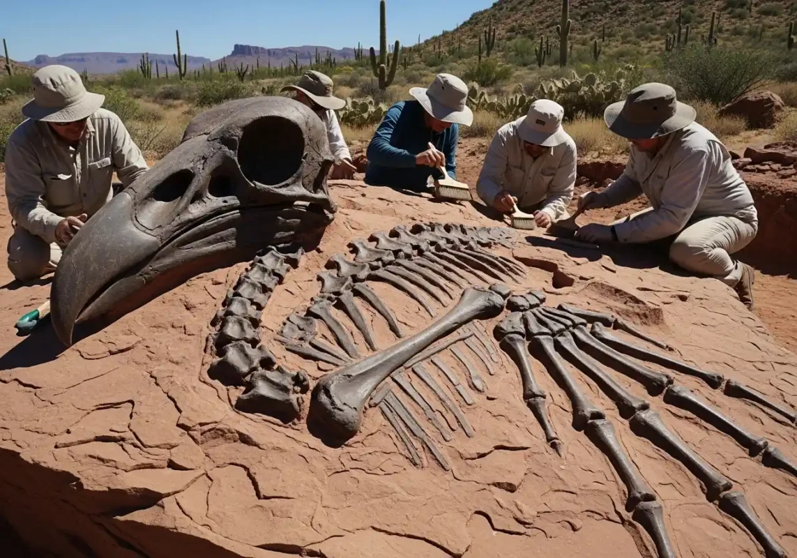 Teratorn fossil excavation site photo