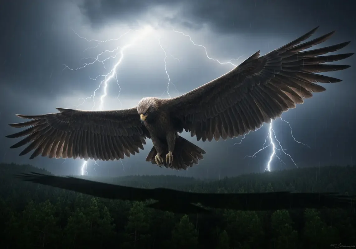 Thunderbird cryptid artistic depiction storm