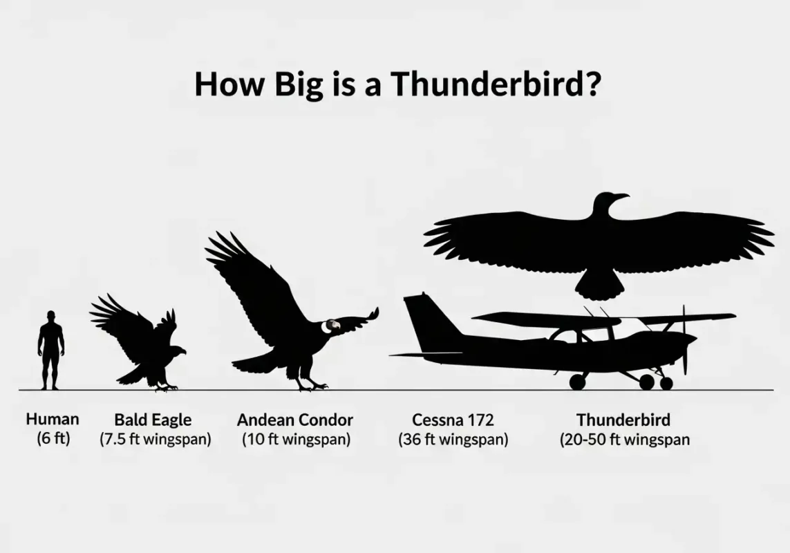 Thunderbird size comparison chart infographic