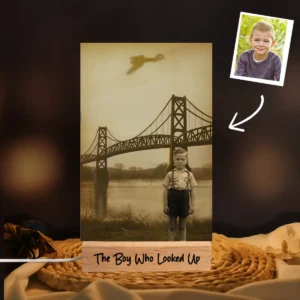 Personalized 1967 Mothman Sighting LED Lamp Your Face in Lost Photo, Custom Gothic Decor Night Light