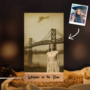Personalized 1967 Mothman Sighting LED Lamp Your Face in Lost Photo, Custom Gothic Decor Night Light