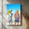 Personalized 1990s Area 51 Alien Canvas Custom Face in Funny Retro Vacation Pic, 90s Kitsch Art