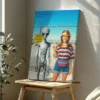 Personalized 1990s Area 51 Alien Canvas Custom Face in Funny Retro Vacation Pic, 90s Kitsch Art