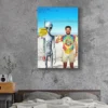 Personalized 1990s Area 51 Alien Canvas Custom Face in Funny Retro Vacation Pic, 90s Kitsch Art