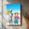 Personalized 1990s Area 51 Alien Canvas Custom Face in Funny Retro Vacation Pic, 90s Kitsch Art