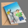 Personalized 1990s Area 51 Alien Card Custom Face in Funny Retro Vacation Pic, 90s Kitsch Greeting Card