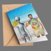 Personalized 1990s Area 51 Alien Card Custom Face in Funny Retro Vacation Pic, 90s Kitsch Greeting Card