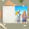 Personalized 1990s Area 51 Alien Card Custom Face in Funny Retro Vacation Pic, 90s Kitsch Greeting Card