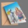 Personalized 1990s Area 51 Alien Card Custom Face in Funny Retro Vacation Pic, 90s Kitsch Greeting Card