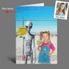 Personalized 1990s Area 51 Alien Card Custom Face in Funny Retro Vacation Pic, 90s Kitsch Greeting Card