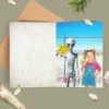 Personalized 1990s Area 51 Alien Card Custom Face in Funny Retro Vacation Pic, 90s Kitsch Greeting Card