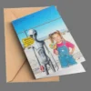 Personalized 1990s Area 51 Alien Card Custom Face in Funny Retro Vacation Pic, 90s Kitsch Greeting Card