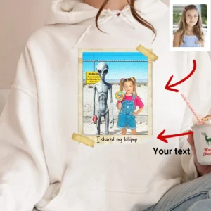 Personalized 1990s Area 51 Alien Hoodie | Custom Face in Funny Retro Vacation Pic, 90s Kitsch Hooded Sweatshirt 21 Personalized 1990s Area 51 Alien Hoodie Custom Face in Funny Retro Vacation Pic, 90s Kitsch Hooded Sweatshirt