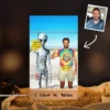 Personalized 1990s Area 51 Alien LED Lamp Custom Face in Funny Retro Vacation Pic, 90s Kitsch Night Light