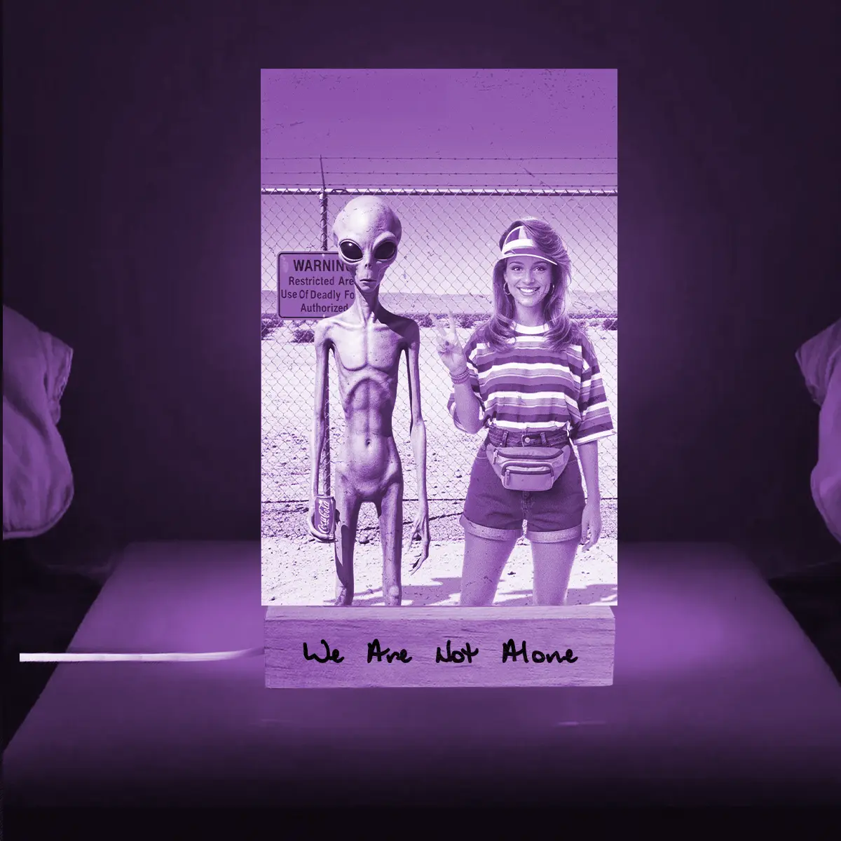 Personalized 1990s Area 51 Alien LED Lamp | Custom Face in Funny Retro Vacation Pic, 90s Kitsch Night Light 10 Personalized 1990s Area 51 Alien LED Lamp Custom Face in Funny Retro Vacation Pic, 90s Kitsch Night Light