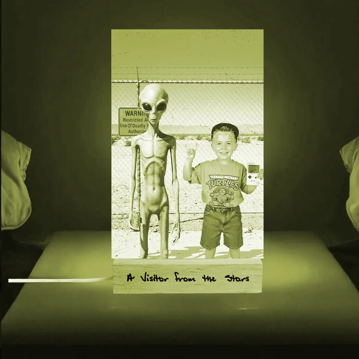 Personalized 1990s Area 51 Alien LED Lamp | Custom Face in Funny Retro Vacation Pic, 90s Kitsch Night Light 7 Personalized 1990s Area 51 Alien LED Lamp Custom Face in Funny Retro Vacation Pic, 90s Kitsch Night Light