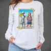 Personalized 1990s Area 51 Alien Long Sleeve Tee Custom Face in Retro Vacation Pic, 90s Kitsch Crewneck