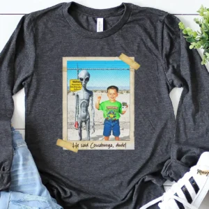 Personalized 1990s Area 51 Alien Shirt Custom Face in Funny Retro Vacation Pic, 90s Kitsch Tee