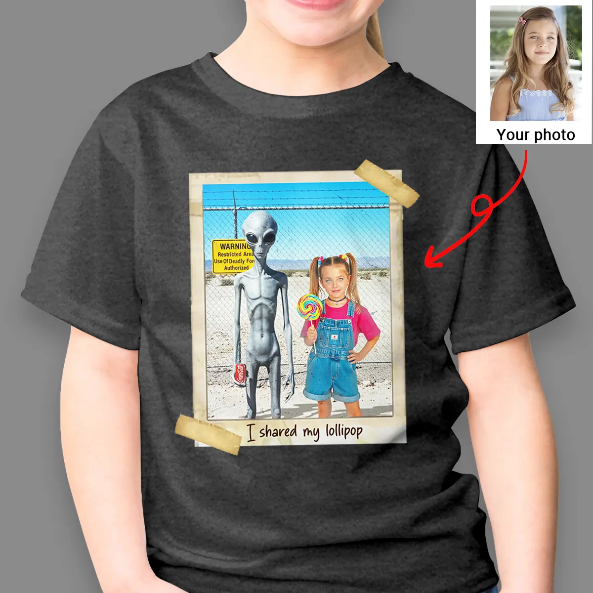 Personalized 1990s Area 51 Alien Shirt | Custom Face in Funny Retro Vacation Pic, 90s Kitsch Tee 13 Personalized 1990s Area 51 Alien Shirt Custom Face in Funny Retro Vacation Pic, 90s Kitsch Tee