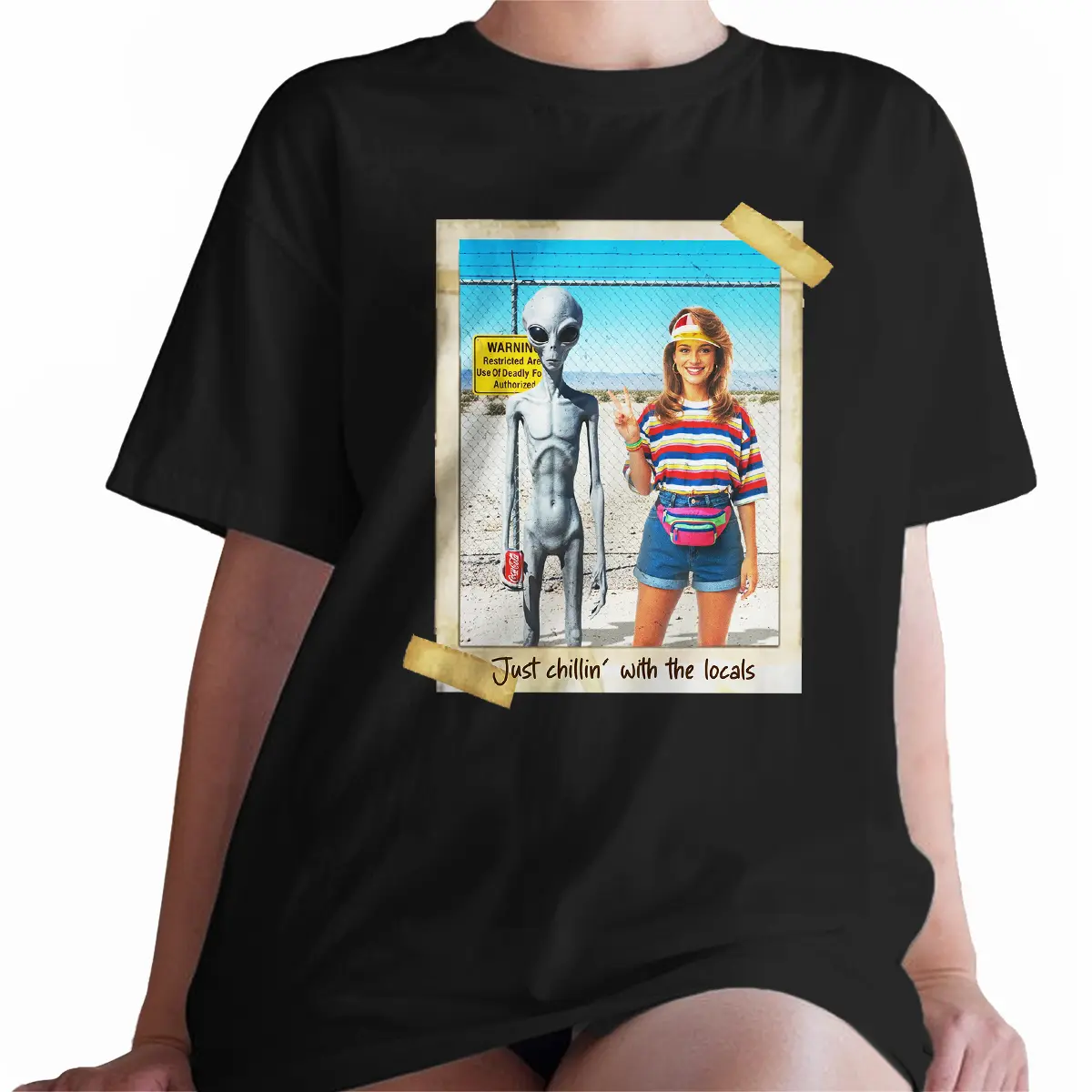 Personalized 1990s Area 51 Alien Shirt | Custom Face in Funny Retro Vacation Pic, 90s Kitsch Tee 2 Personalized 1990s Area 51 Alien Shirt Custom Face in Funny Retro Vacation Pic, 90s Kitsch Tee