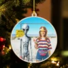 Personalized 1990s Area 51 Alien Wooden Ornament Custom Face in Funny Retro Vacation Pic, 90s Kitsch Christmas Gift