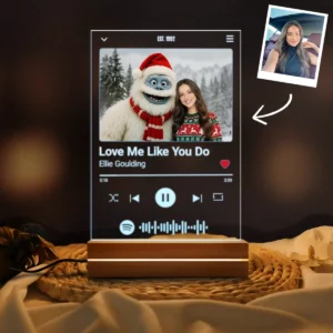 Personalized Christmas Yeti Spotify Plaque LED Light Classic 1964 Stop-Motion Movie Custom Gift