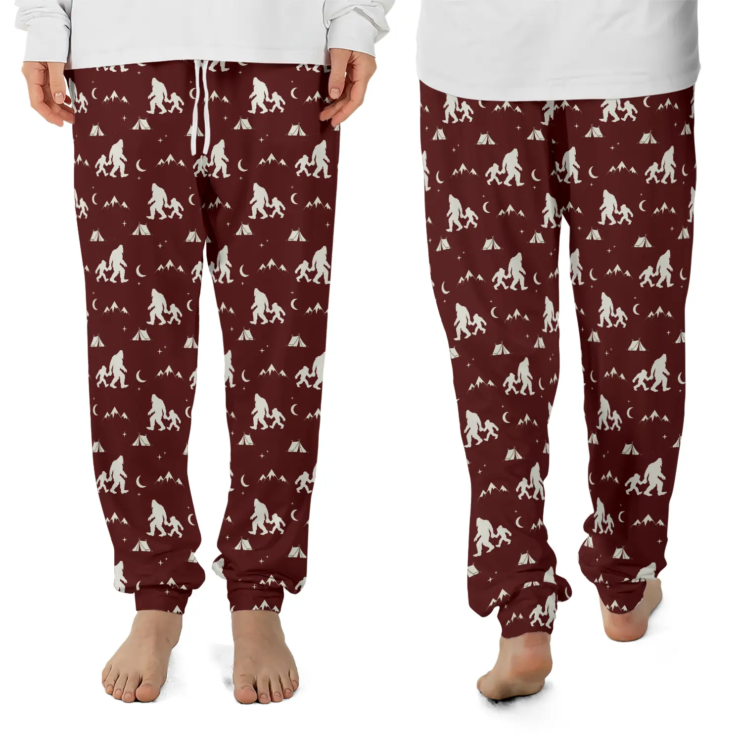 Funny Bigfoot Dad & Kid Camping Pajama Pants | Outdoor Gift For Men, Husband, Family 11 Funny Bigfoot Dad & Kid Camping Pajama Pants Outdoor Gift For Men, Husband, Family