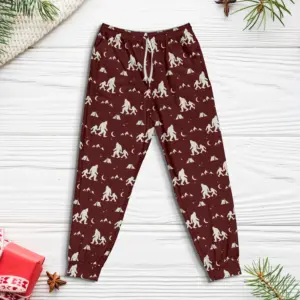 Funny Bigfoot Dad & Kid Camping Pajama Pants Outdoor Gift For Men, Husband, Family