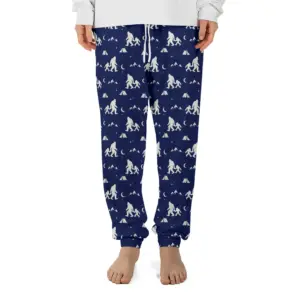 Funny Bigfoot Dad & Kid Camping Pajama Pants Outdoor Gift For Men, Husband, Family