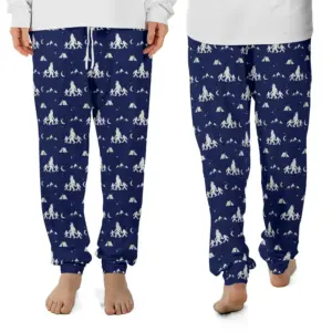 Funny Bigfoot Dad & Kid Camping Pajama Pants Outdoor Gift For Men, Husband, Family