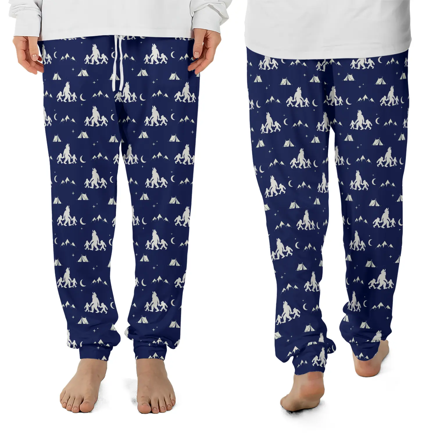 Funny Bigfoot Dad & Kid Camping Pajama Pants | Outdoor Gift For Men, Husband, Family 17 Funny Bigfoot Dad & Kid Camping Pajama Pants Outdoor Gift For Men, Husband, Family