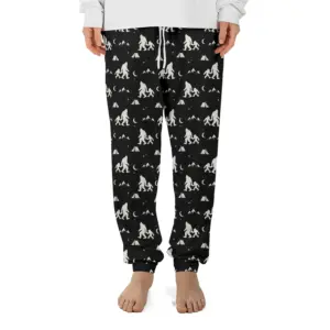 Funny Bigfoot Dad & Kid Camping Pajama Pants Outdoor Gift For Men, Husband, Family