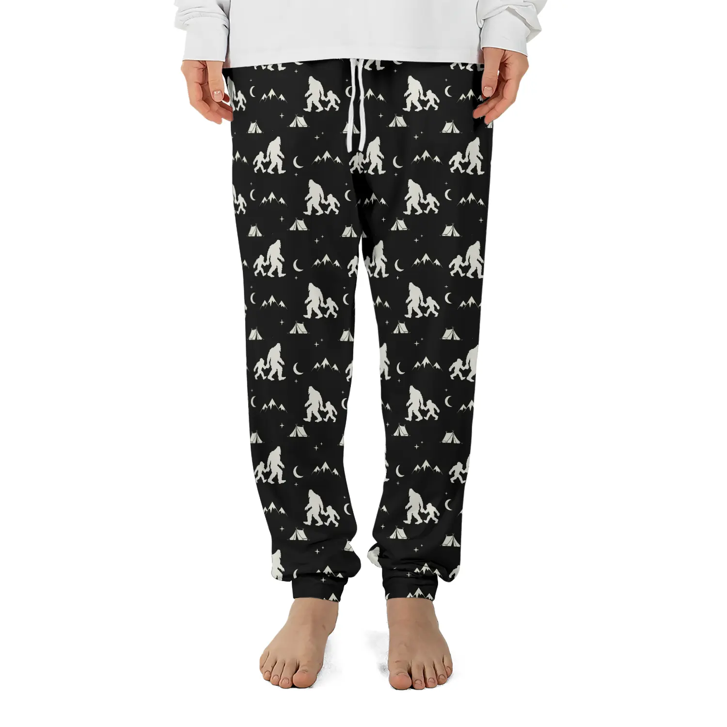 Funny Bigfoot Dad & Kid Camping Pajama Pants | Outdoor Gift For Men, Husband, Family 4 Funny Bigfoot Dad & Kid Camping Pajama Pants Outdoor Gift For Men, Husband, Family