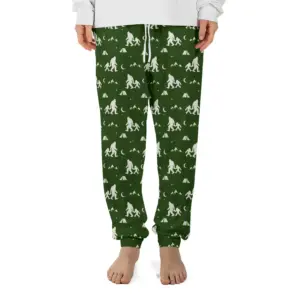 Funny Bigfoot Dad & Kid Camping Pajama Pants Outdoor Gift For Men, Husband, Family