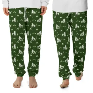 Funny Bigfoot Dad & Kid Camping Pajama Pants Outdoor Gift For Men, Husband, Family