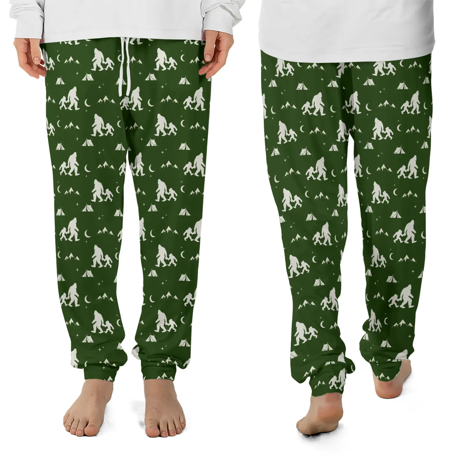 Funny Bigfoot Dad & Kid Camping Pajama Pants | Outdoor Gift For Men, Husband, Family 2 Funny Bigfoot Dad & Kid Camping Pajama Pants Outdoor Gift For Men, Husband, Family