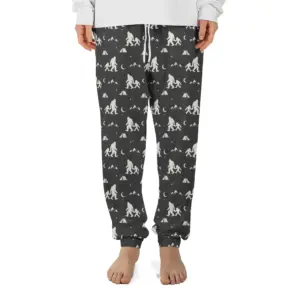Funny Bigfoot Dad & Kid Camping Pajama Pants Outdoor Gift For Men, Husband, Family
