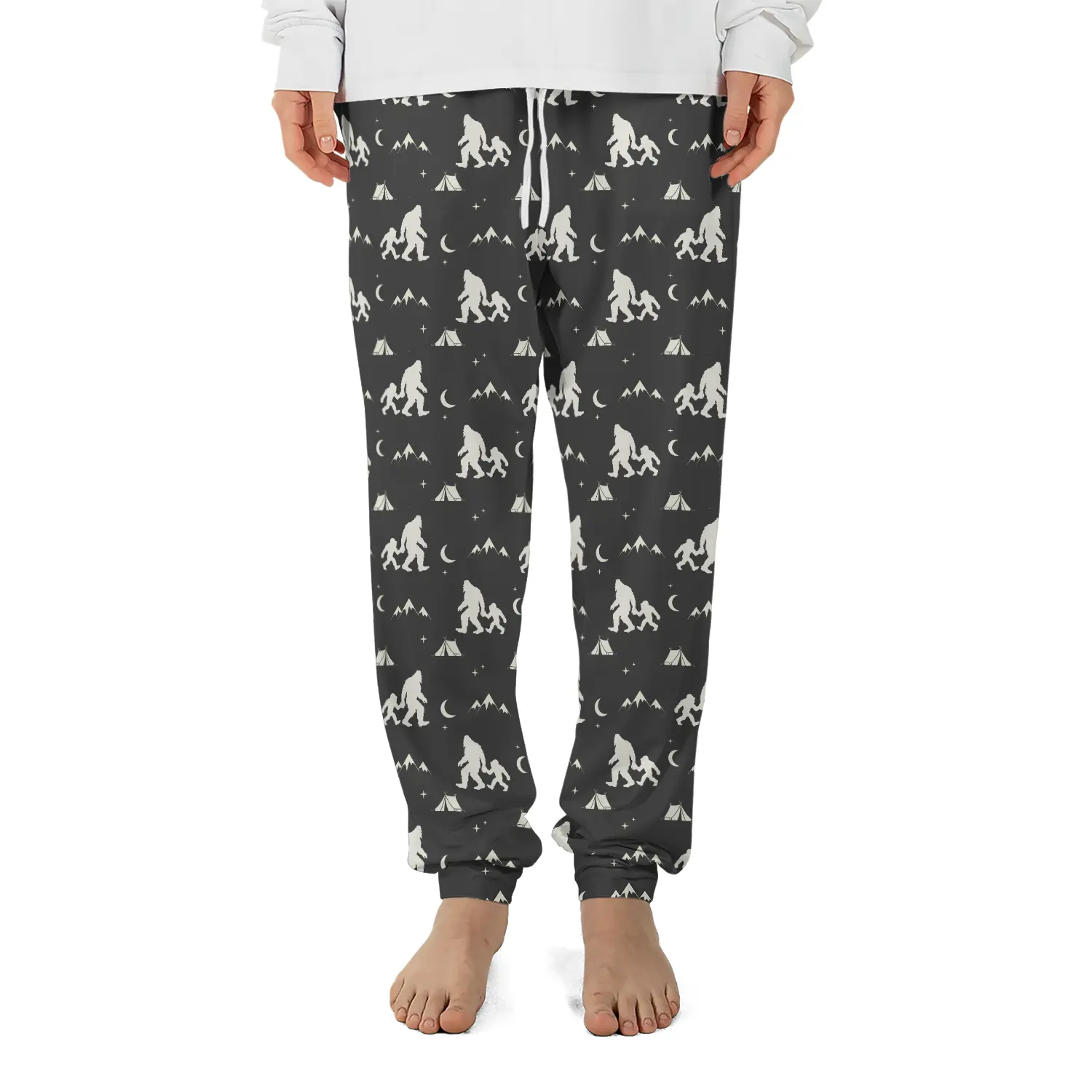 Funny Bigfoot Dad & Kid Camping Pajama Pants | Outdoor Gift For Men, Husband, Family 7 Funny Bigfoot Dad & Kid Camping Pajama Pants Outdoor Gift For Men, Husband, Family