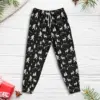Nordic Bigfoot Reindeer Christmas Pajama Pants Funny Sasquatch Winter Camping Lounge Joggers