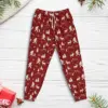 Nordic Bigfoot Reindeer Christmas Pajama Pants Funny Sasquatch Winter Camping Lounge Joggers