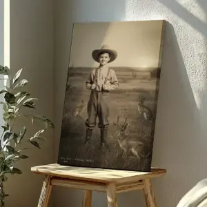 Personalized 1880s Jackalope Canvas | Custom Face Old West Art, Mythical Cowboy & Cowgirl Cozy Wall Decor 29 Personalized 1880s Jackalope Canvas Custom Face Old West Art, Mythical Cowboy & Cowgirl Cozy Wall Decor